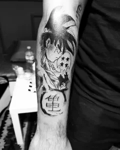 Dragon Ball tetovaža na podlaktici — rad iz Monarch Tattoo studija